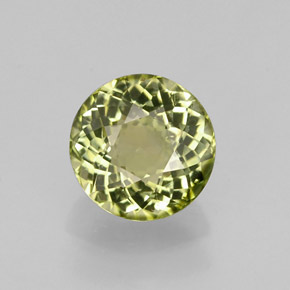 Turmalina verde natural de 0,88 ct, corte redondo, VVS