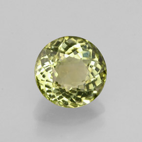 Turmalina verde natural de 0,88 ct, corte redondo, VVS