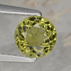 Turmalina amarillo natural de 0,72 ct, corte redondo, VVS-VS