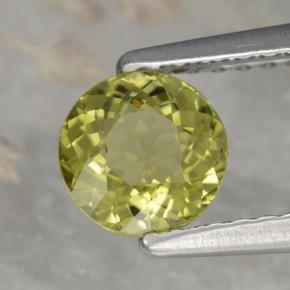 Turmalina amarillo natural de 0,72 ct, corte redondo, VVS-VS