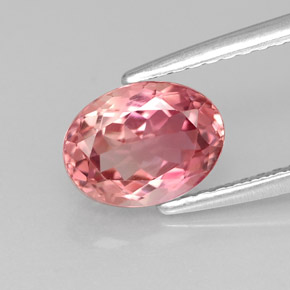Turmalina rosa natural de 1,32 ct, corte óvalo, VVS-VS