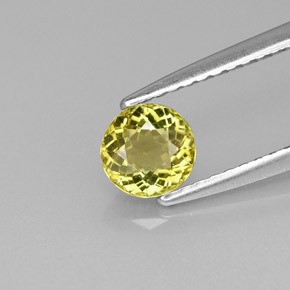 Turmalina amarillo natural de 0,53 ct, corte redondo, VS