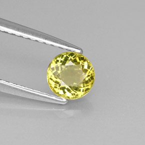 Turmalina amarillo natural de 0,53 ct, corte redondo, VS