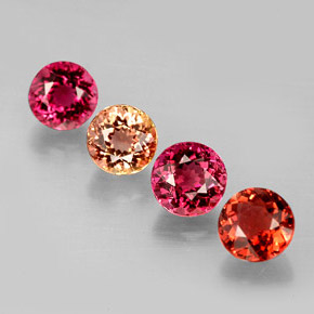 Gemas de turmalina multicolor natural de  ct, corte redondo, VVS-VS