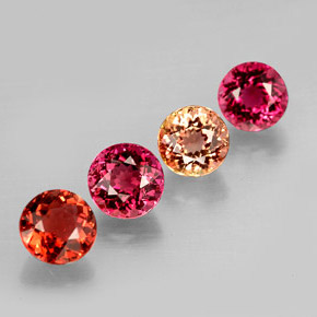 Gemas de turmalina multicolor natural de  ct, corte redondo, VVS-VS