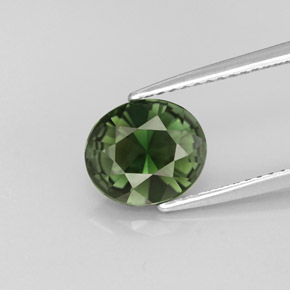Turmalina verde natural de 1,76 ct, corte óvalo, VVS