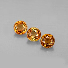 Gemas de turmalina naranja natural de  ct, corte redondo, VVS-VS