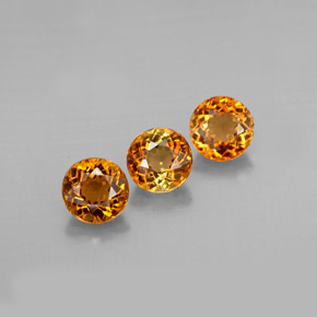 Gemas de turmalina naranja natural de  ct, corte redondo, VVS-VS