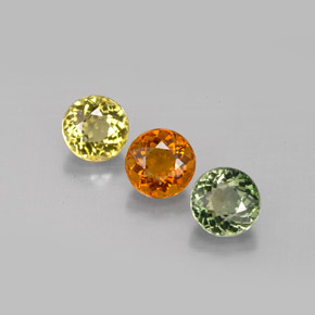 Gemas de turmalina multicolor natural de  ct, corte redondo, VVS-VS