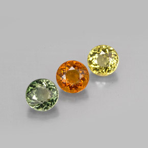 Gemas de turmalina multicolor natural de  ct, corte redondo, VVS-VS