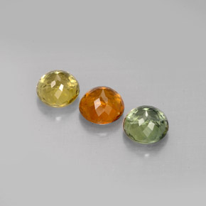 Gemas de turmalina multicolor natural de  ct, corte redondo, VVS-VS