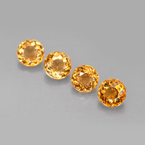 Gemas de turmalina naranja natural de  ct, corte redondo, VVS-VS