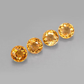 Gemas de turmalina naranja natural de  ct, corte redondo, VVS-VS
