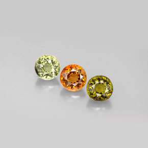 Gemas de turmalina multicolor natural de  ct, corte redondo, VVS-VS