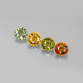 Gemas de turmalina multicolor natural de  ct, corte redondo, VVS-VS