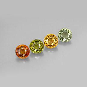 Gemas de turmalina multicolor natural de  ct, corte redondo, VVS-VS