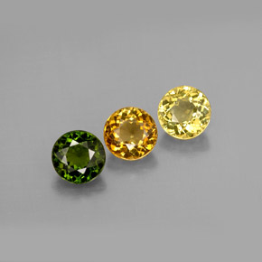 Gemas de turmalina multicolor natural de  ct, corte redondo, VVS-VS