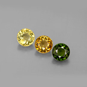 Gemas de turmalina multicolor natural de  ct, corte redondo, VVS-VS