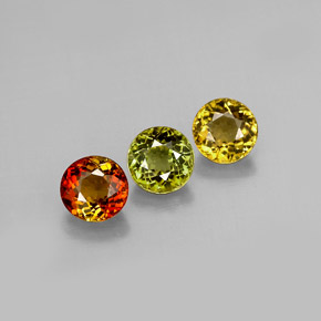 Gemas de turmalina multicolor natural de  ct, corte redondo, VVS-VS
