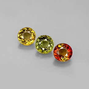 Gemas de turmalina multicolor natural de  ct, corte redondo, VVS-VS