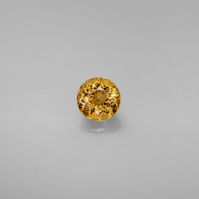 Turmalina amarillo natural de 0,62 ct, corte redondo, VVS-VS