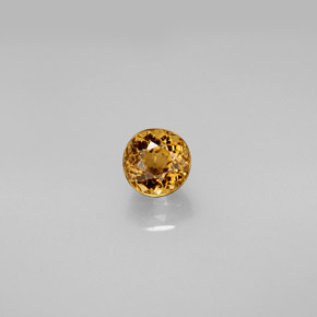 Turmalina amarillo natural de 0,67 ct, corte redondo, VVS-VS