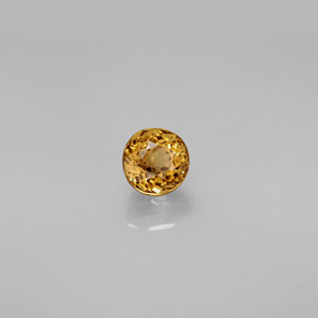 Turmalina amarillo natural de 0,67 ct, corte redondo, VVS-VS