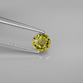 Turmalina verde natural de 0,57 ct, corte redondo, VVS-VS