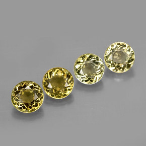 Gemas de turmalina amarillo natural de  ct, corte redondo, VVS