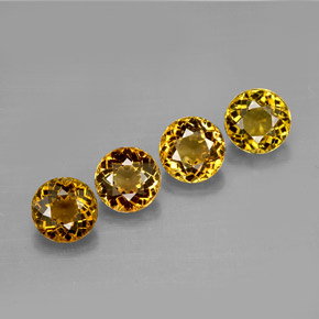 Gemas de turmalina amarillo natural de  ct, corte redondo, VVS-VS