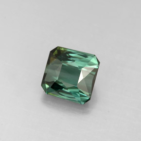 Turmalina verde natural de 1,45 ct, corte esmeralda, VVS-VS