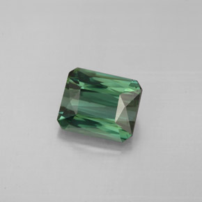Turmalina verde natural de 1,93 ct, corte esmeralda, VS-SI