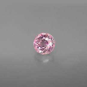 Turmalina rosa natural de 0,88 ct, corte redondo, VVS-VS