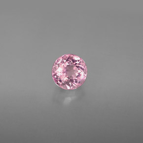 Turmalina rosa natural de 0,88 ct, corte redondo, VVS-VS