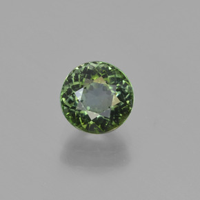 Turmalina verde natural de 1,11 ct, corte redondo, VS