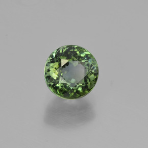 Turmalina verde natural de 1,11 ct, corte redondo, VS