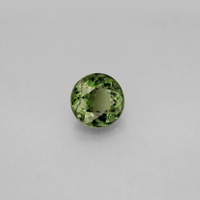 Turmalina verde natural de 1,23 ct, corte redondo, VVS
