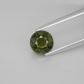 Turmalina  natural de 1,25 ct, corte redondo, VS