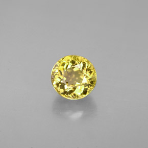 Turmalina amarillo natural de 1,11 ct, corte redondo, VS