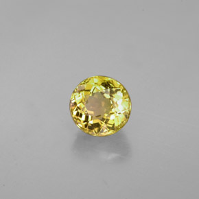 Turmalina amarillo natural de 1,11 ct, corte redondo, VS