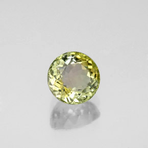 Turmalina verde natural de 0,91 ct, corte redondo, VVS