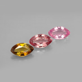 Gemas de turmalina multicolor natural de 1,96 ct, marquesa, VVS-VS