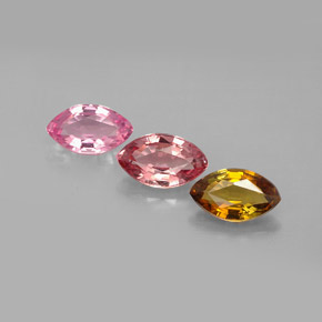 Gemas de turmalina multicolor natural de 1,96 ct, marquesa, VVS-VS