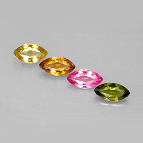 Gemas de turmalina multicolor natural de  ct, marquesa, VVS-VS