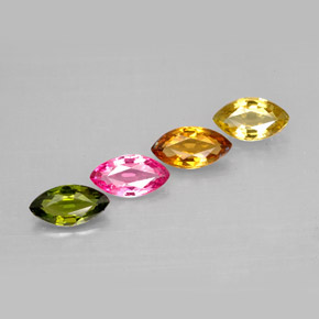 Gemas de turmalina multicolor natural de  ct, marquesa, VVS-VS