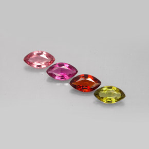 Gemas de turmalina multicolor natural de  ct, marquesa, VVS-VS