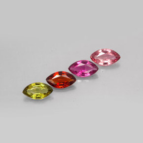 Gemas de turmalina multicolor natural de  ct, marquesa, VVS-VS