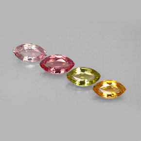 Gemas de turmalina multicolor natural de  ct, marquesa, VVS-VS