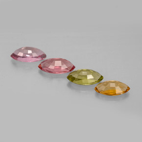 Gemas de turmalina multicolor natural de  ct, marquesa, VVS-VS