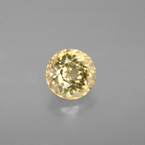 Turmalina amarillo natural de 1,28 ct, corte redondo, VS